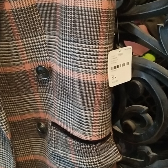 NWT Free People Houndstooth Vest Velvet details XS - Picture 2 of 10